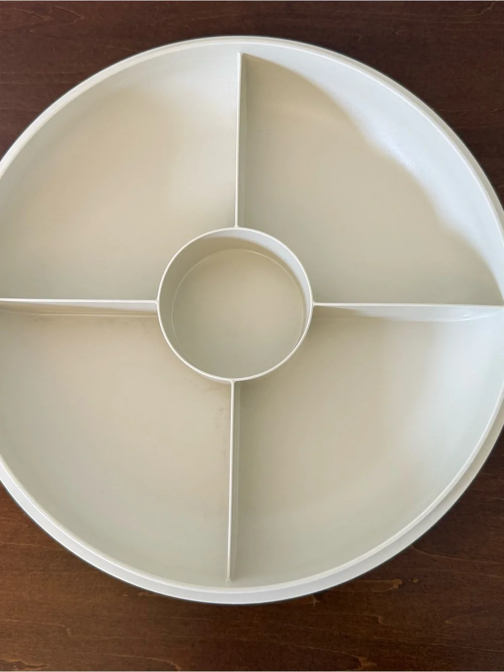 Vintage Tupperware 1708 5 Part Divided Veggie & Dip Serving Tray w/ Lid 1709
